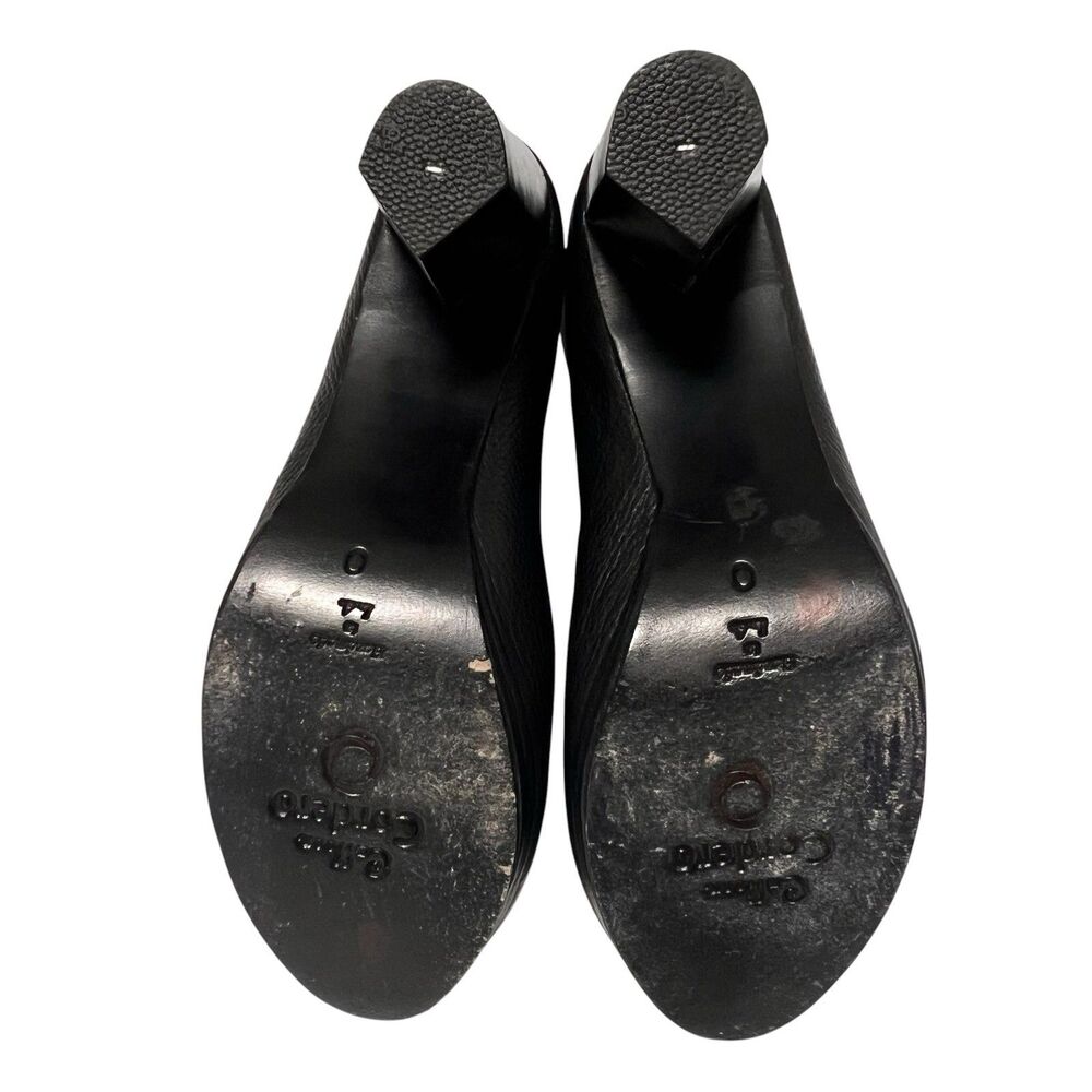 Calleen Cordero Tatiana Leather Peep-toe Boots Wood Heels Black Women’s Size 10 - Picture 6 of 10